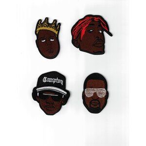 Rapper Faces Hip Hop Vibes Funny Patches for DIY Iron-On / Sew-On